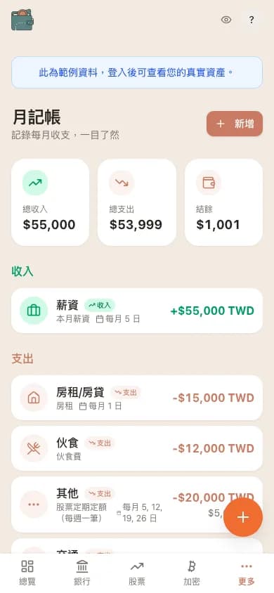 每月收支一次看懂