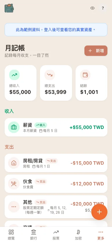 WalletMap mobile monthly budget page
