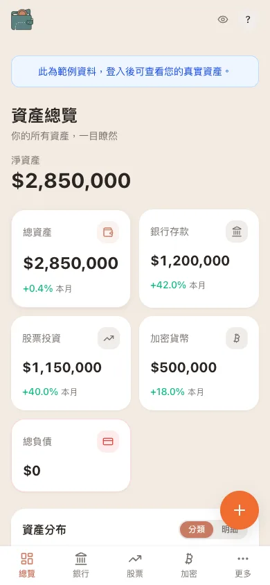WalletMap mobile asset overview